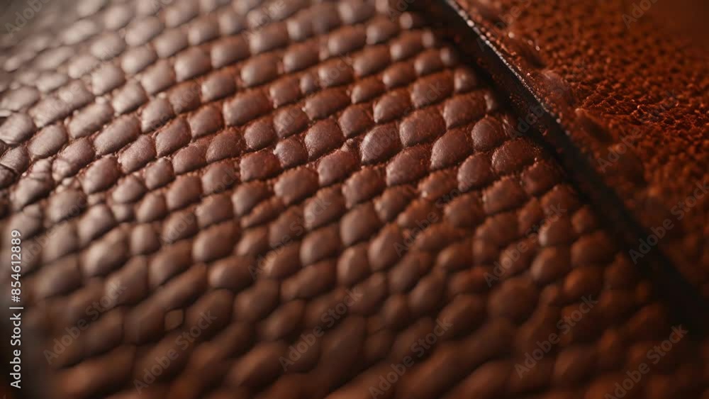 Poster a closer look at the texture of the leather shows a finelygrained and slightly pebbled surface demon