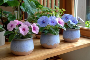 Pots with plants colorful flowers inspiration ideas