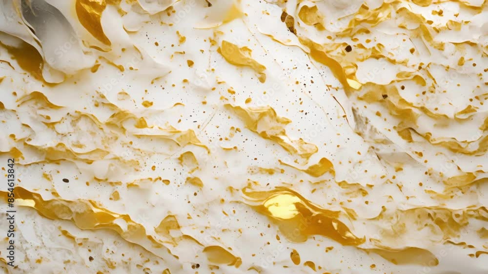 Aufkleber speckles of goldenhued ing pop against the crisp white background of this polished marble floor addi