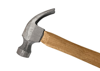 Metal hammer with wooden handle