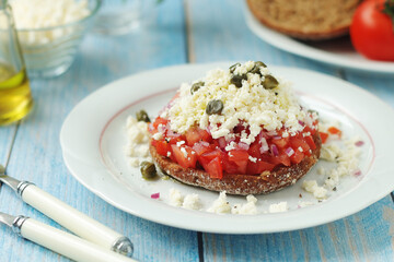 A traditional Cretan dish Dakos