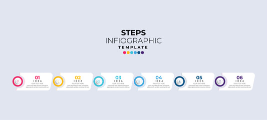 Modern minimalist elegant clean circular steps editable infographic design template vector 