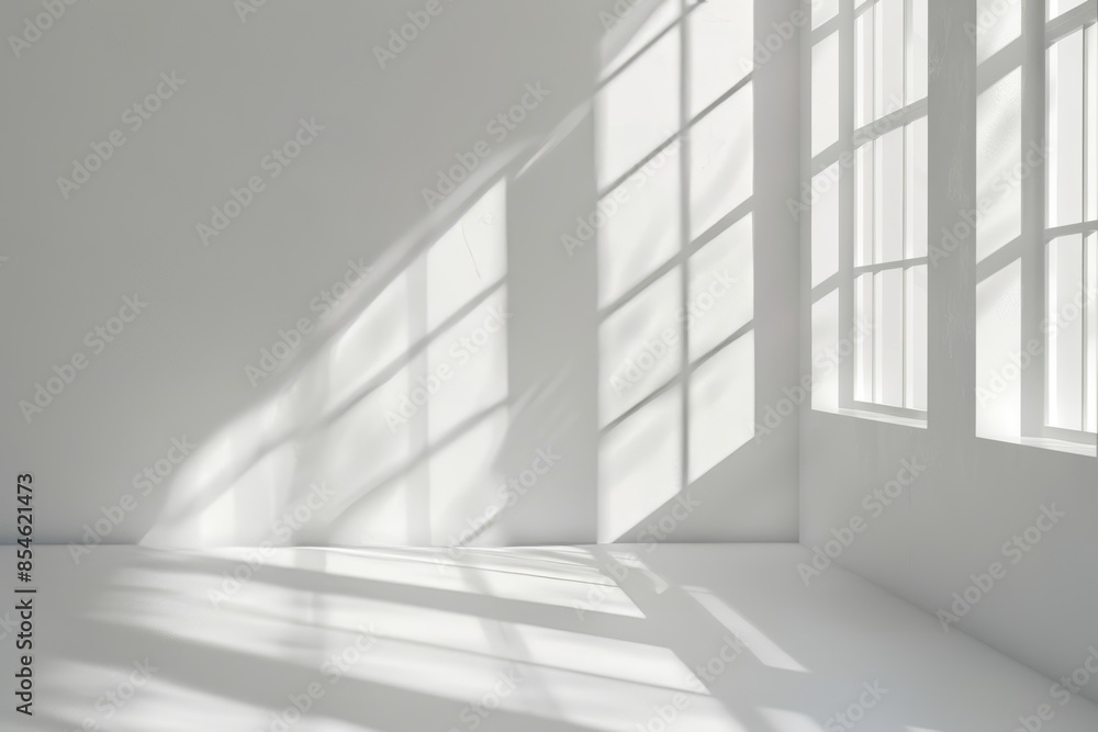 Poster an abstract geometric background in gray and light blue tones with shadows and light coming from the