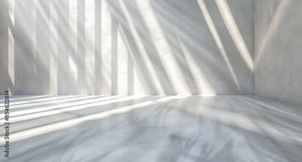 Poster the light and intricate shadows being created by the window on the wall create a minimal abstract li