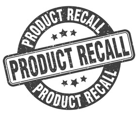 product recall stamp. product recall label. round grunge sign