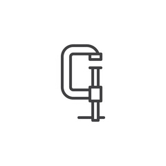 Clamp tool line icon