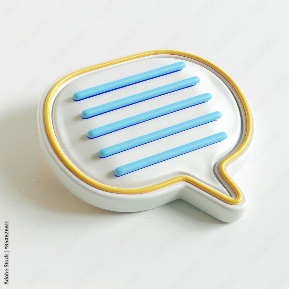 Poster an ideal sms and in-app chat icon with a 3d speech bubble.