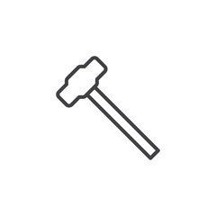 Sledge hammer line icon