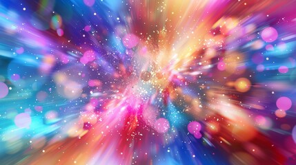 Obraz premium Abstract Burst of Colorful Lights and Bokeh