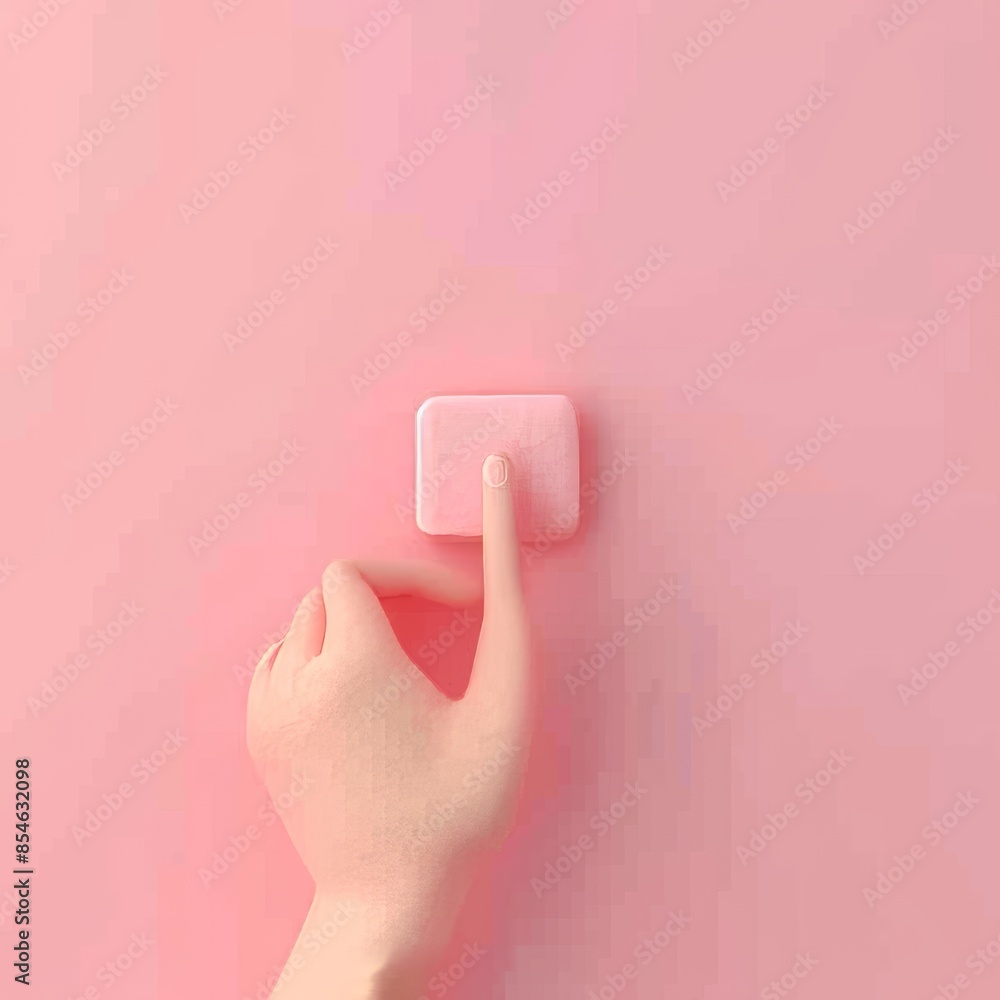Poster hand gesture modern 3d icon, hand forefinger swipe action on touch screen, ui interface scroll tap b