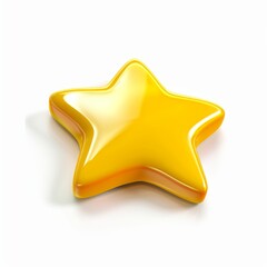 Golden rating star volume design with yellow four pointed star realistic 3d icon, modern glossy badge, win award tag label, and gold rating star volume design