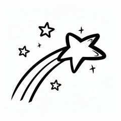 For decoration, website, web, presentation, printing, banner, logo, poster design, etc., doodle shooting star decorative.