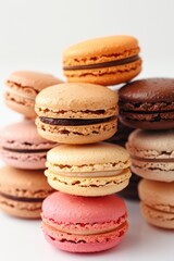Fototapeta premium A collection of colorful macarons stacked on top of each other