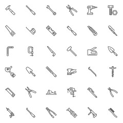 Tools line icons set
