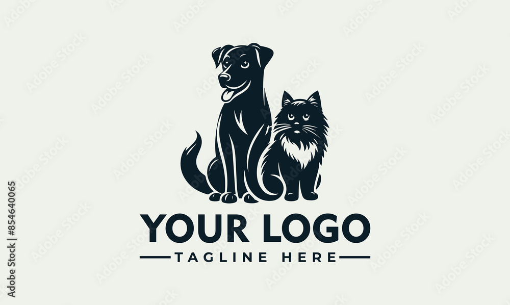 Sticker Dog and Cat Vector Logo Embrace the Unwavering Loyalty, Playful Affection, and Unbreakable Bond with the Enchanting Dog and Cat Vector Logo Symbolize Friendship, Family, and the Enduring Power of Love