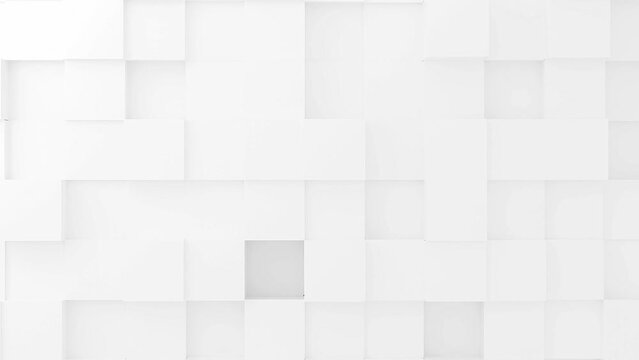 Abstract white background. Animation 3D Seamless geometric squares, minimalist design, modern texture, wallpaper, template for presentations. Suitable social Media, business advertisement motion video