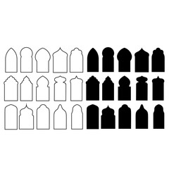 Arabian window icon vector set. Window illustration sign collection. Arabic style symbol or logo.