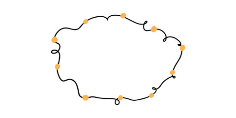 The garland is painted by hand. Holiday, party, coziness, frame. Vector illustration in flat style.