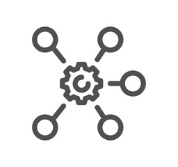 Learning management system related icon outline and linear vector.
