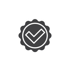 Checkmark inside a badge vector icon