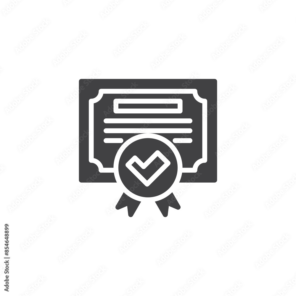 Wall mural Certificate with a checkmark vector icon