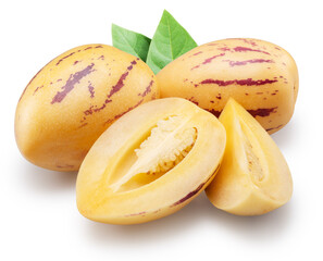 Pepino melon or pepino dulce on white background. File contains clipping path.