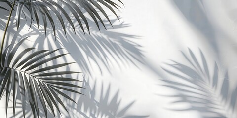 Palm Leaf Shadows on a White Wall