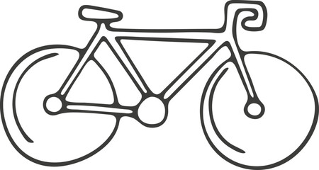 Hand drawn bicycle icon. Vector illustration, doodle style.
