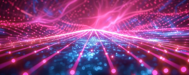 Naklejka premium 未来的な光の幾何学模様背景