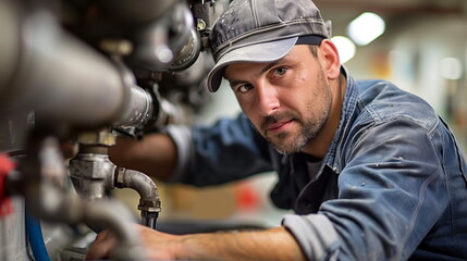 Plumber fixing a kitchen sink drain