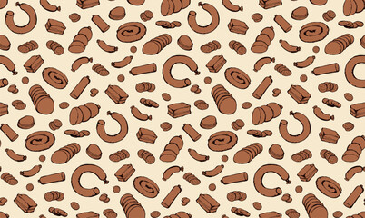 Meat production. Vector drawing food