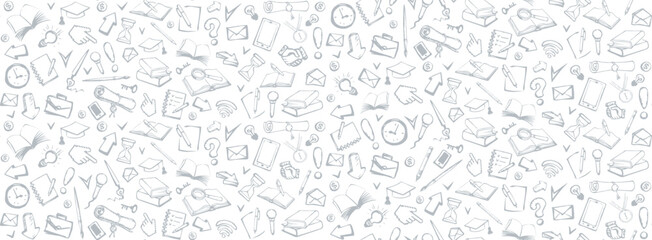 Vector background. Pattern of various icons
