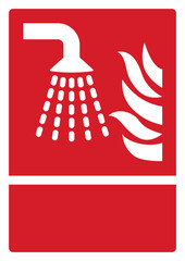 ISO fire prevention safety sign water fog applicator your custom message here portrait size a4/a3/a2/a1