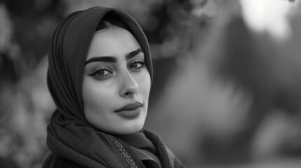 A classic black and white portrait of a woman