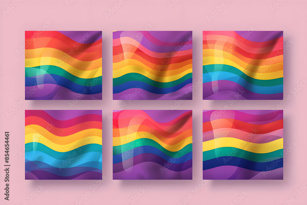 Wall mural gay pride month poster design collection. set of banners for lgbtq pride celebration generative ai