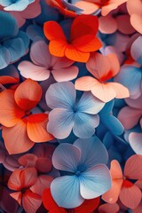 A detailed view of various colorful flowers in bloom