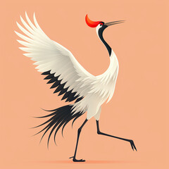Vector_cute_Crane_dancing_gracefully_cartoon_vec