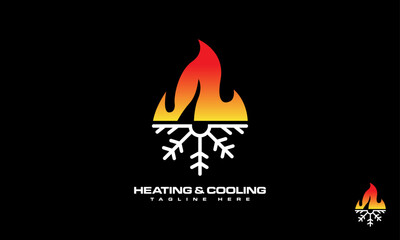 HVAC Logo Design Template. Heating and Cooling Logo.