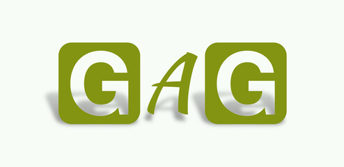 Parola GAG con sfondo colorato sfumato