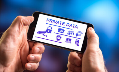 Private data concept on a smartphone