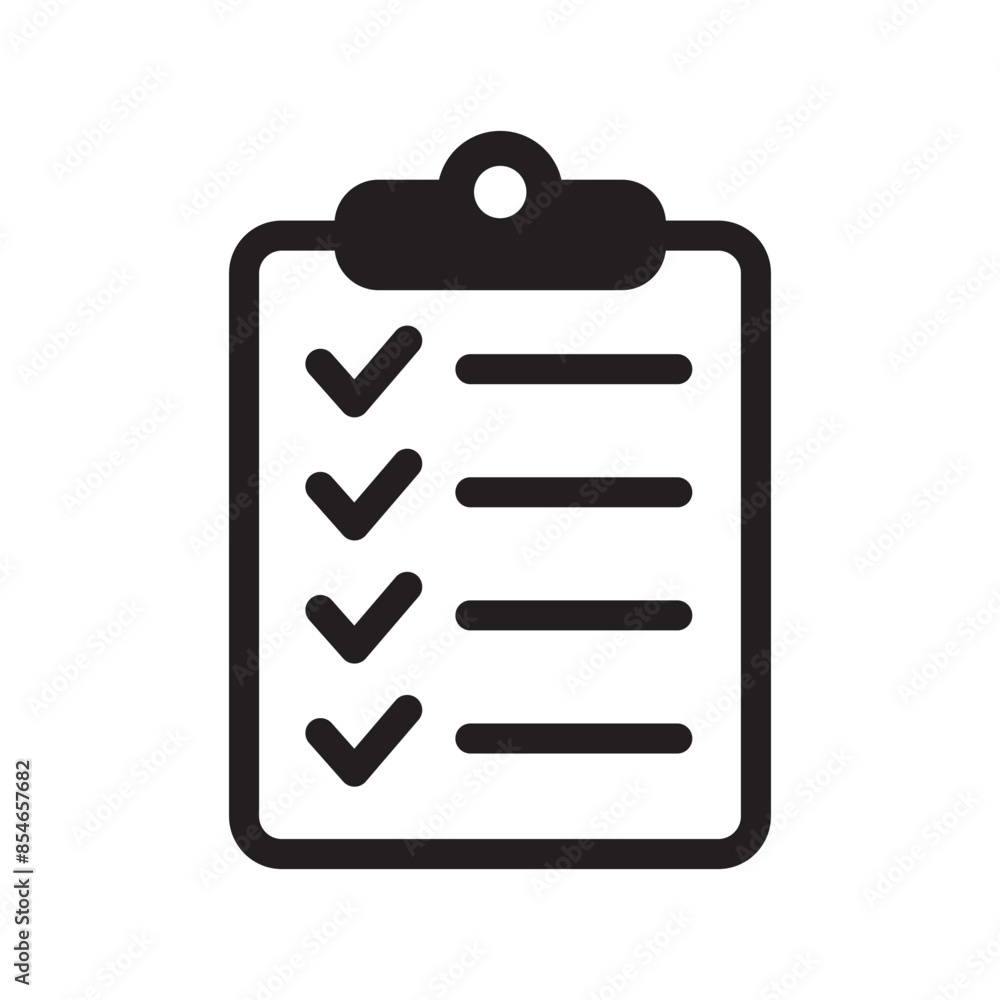 Poster clipboard icon. checklist icon of an approved document. project completed. tasks icon. task complete