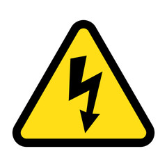 High voltage sign with lightning.