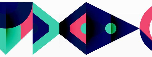 Colorful circle and triangle abstract background. Template for wallpaper, banner, presentation, background