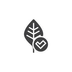 Leaf with a checkmark vector icon