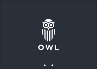 owl logo design vector silhouette illustration