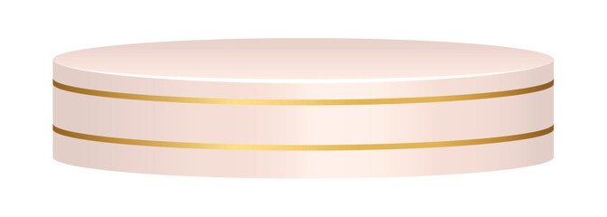 Stylish White Podium with Gold Stripes, One Stage Ideal for Social Media Promotion or Element Design Advertising.