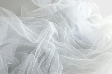 Fototapeta premium White Tulle Silk Wave Illustration