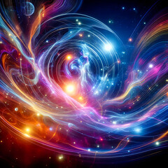 Obraz premium Techno-cosmic symphony of artificial intelligence 