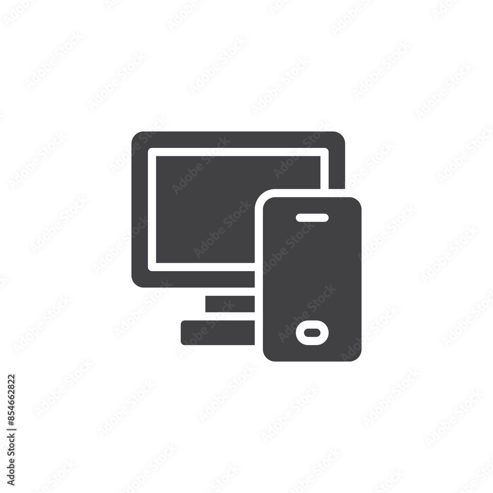 Poster smartphone and a computer screen vector icon