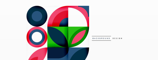 Circles and petals. Geometric beautiful abstract minimal template for Wallpaper, Banner, Background, Card, Book Illustration, landing page